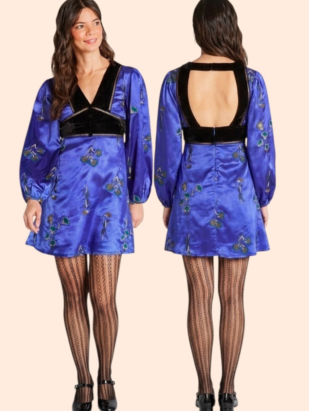 MODCLOTH FROCK & FRILL World Traveler Embroidered Tea Time Dress - Size 6